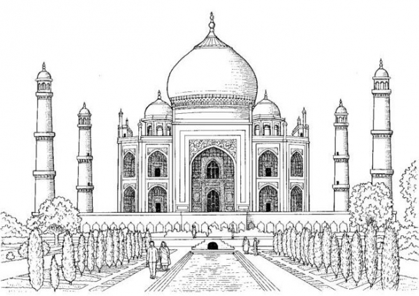 Cami ve Medrese Karakalem islami Resimler